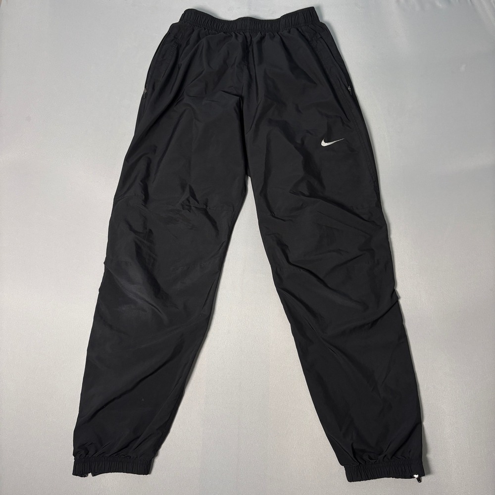 Nike Mens Black Mesh Lined Track Pants Zipper Pockets Ankle Zips Large L